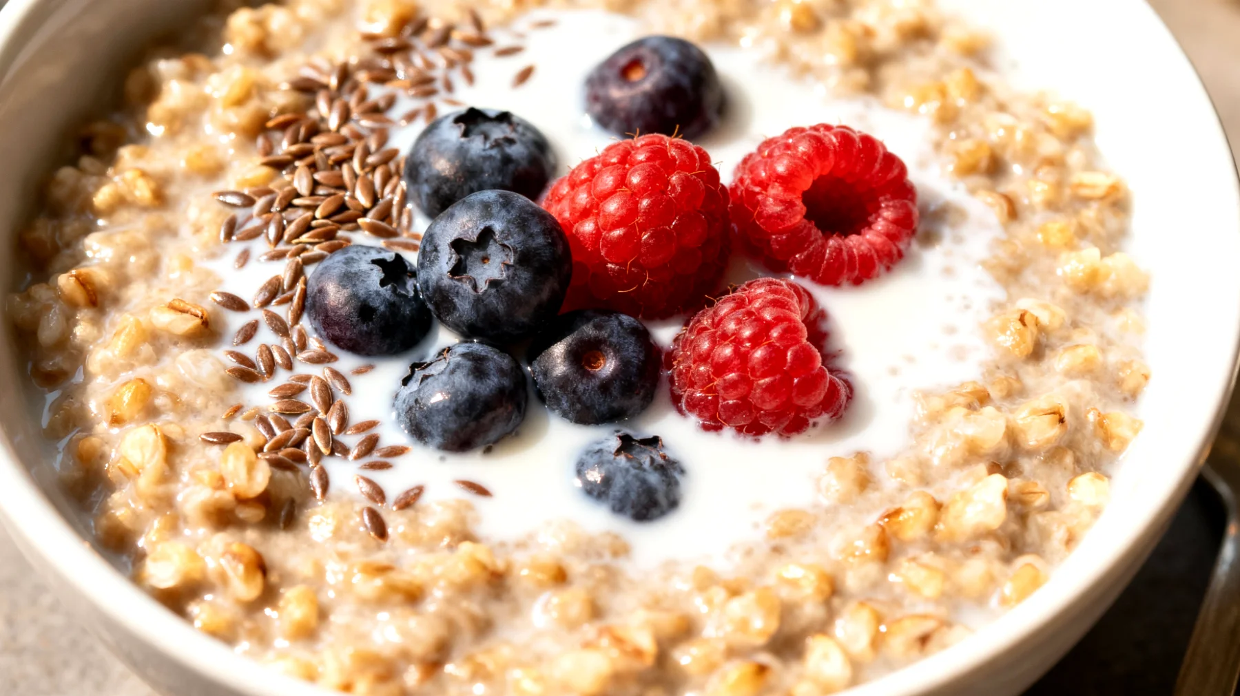Buchweizen-Kefir-Porridge mit fermentierten Leinsamen"